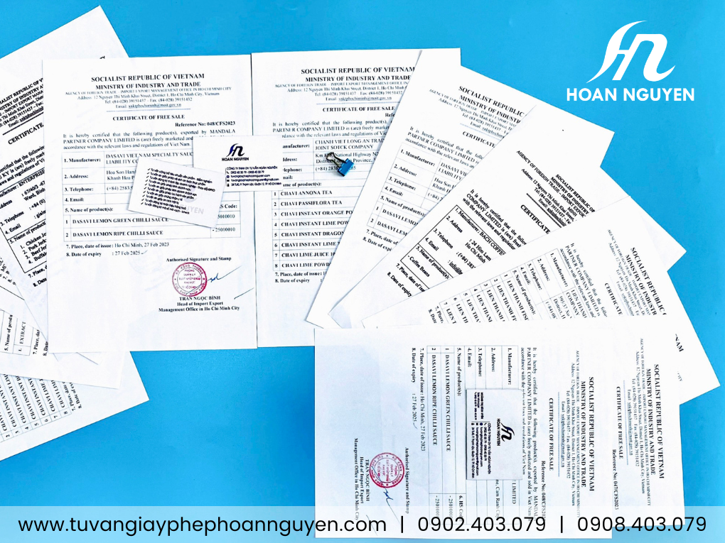 Dịch vụ làm giấy lưu hành tự do xuất khẩu thực phẩm tại Quận 7 (Ảnh: HOÀN NGUYÊN) Dịch vụ làm giấy lưu hành tự do xuất khẩu thực phẩm tại Quận 7 (Ảnh: HOÀN NGUYÊN)