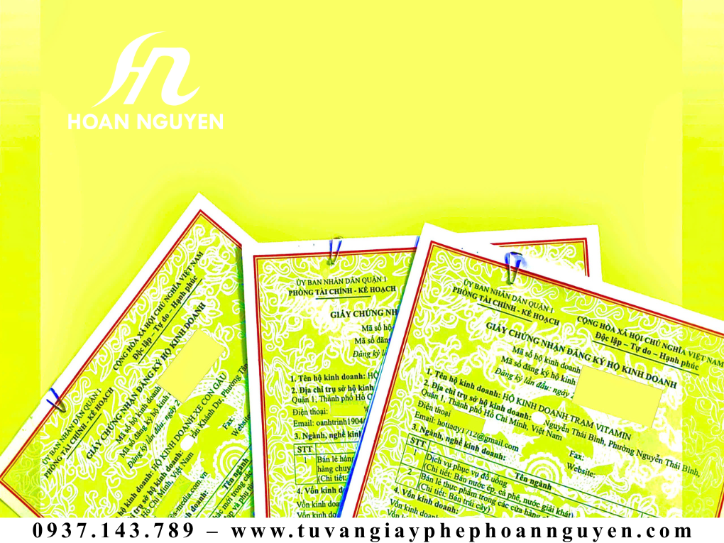 HOÀN NGUYÊN đăng ký thành lập hộ kinh doanh Quận 1 HOÀN NGUYÊN đăng ký thành lập hộ kinh doanh Quận 1