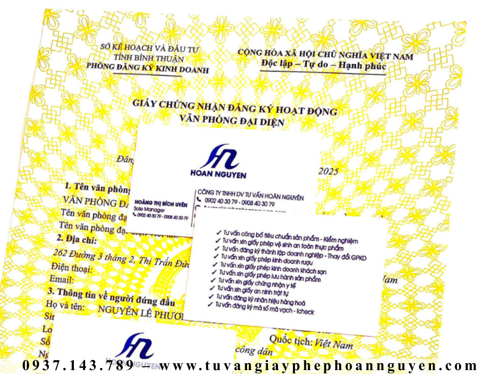 HOÀN NGUYÊN đăng ký hoạt động VPĐD HOÀN NGUYÊN đăng ký hoạt động VPĐD