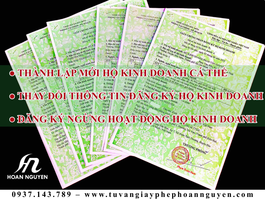 Hỗ trợ nhanh: thay đổi giấy phép hộ kinh doanh tại TPHCM